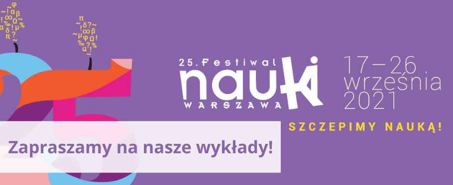 logo festiwalu i napis: zapraszamy na nasze wykłady