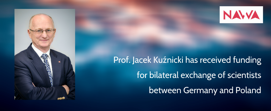 photo of Kuznicki and text: Prof. Jacek Kuźnicki has received funding for bilateral exchange of scientists between Germany and Poland