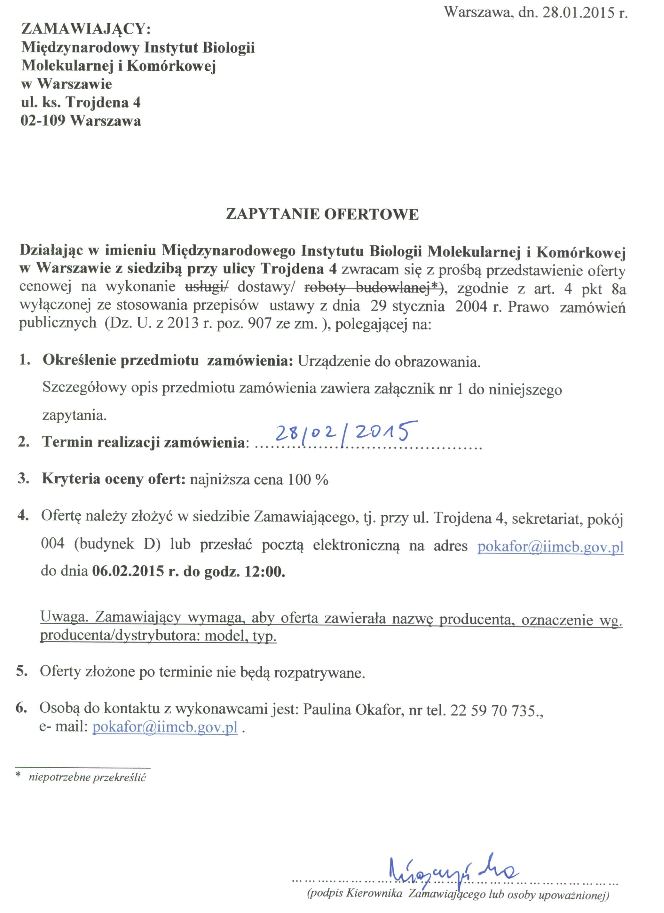 Zapytanie ofertowe